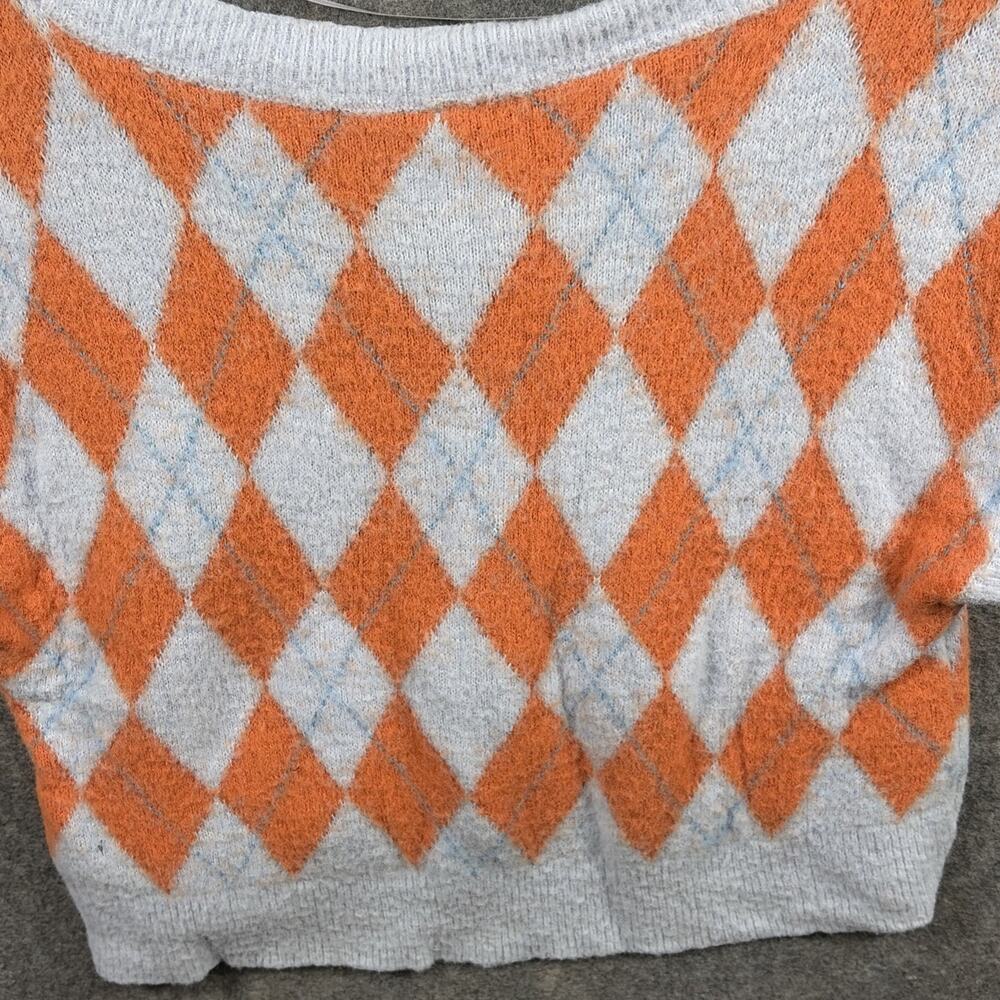 Free People Women's Through The Motions Sweater Vest Size XS Orange / Blue - Picture 7 of 7